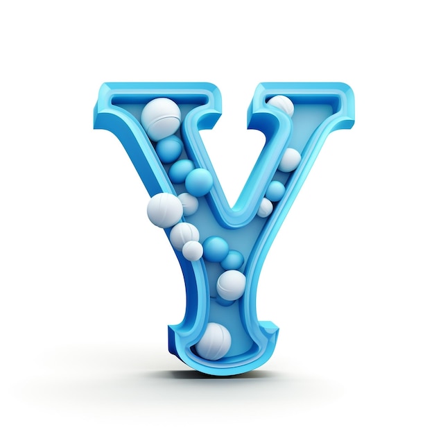 색 배경에 글자 Y의 귀여운 3D 디자인