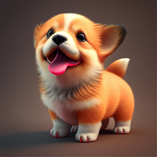 かわいい 3 d の犬