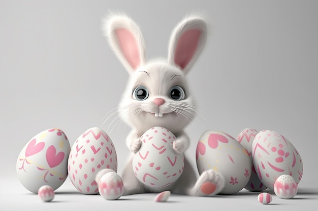 Photo cute 3d easter bunny