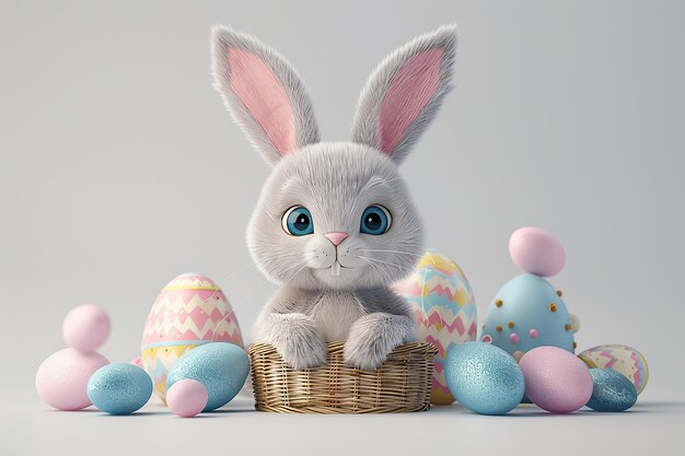 Photo cute 3d easter bunny