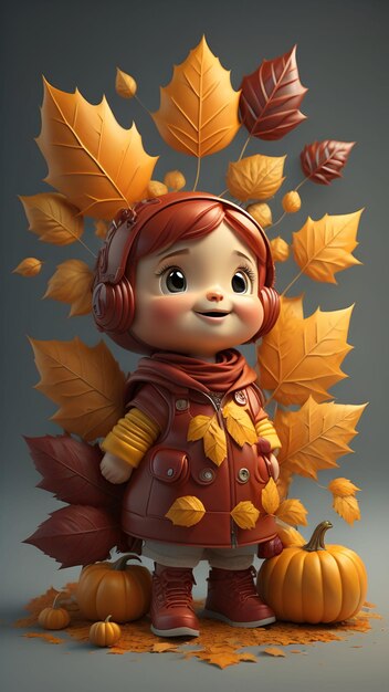 Foto carino 3d fall aesthetic vertical phone wallpaper (paper da parati per telefono verticale)