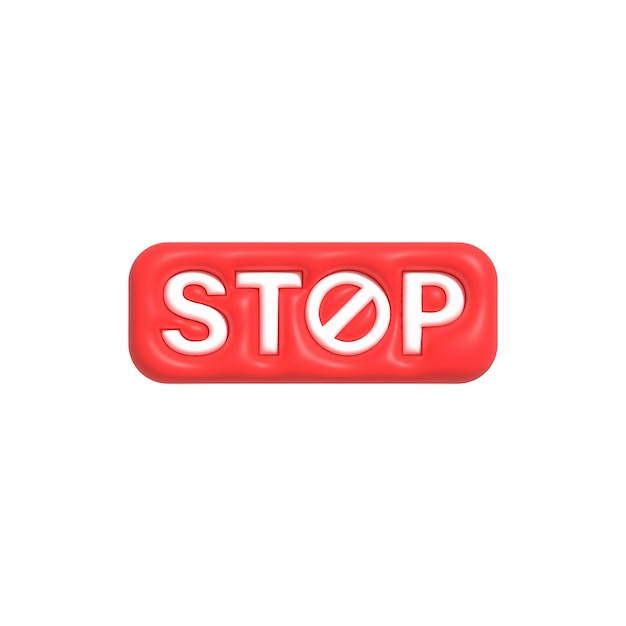 Cute 3D forbidden icon Negative stop sign symbol No entry sign 3 rendering