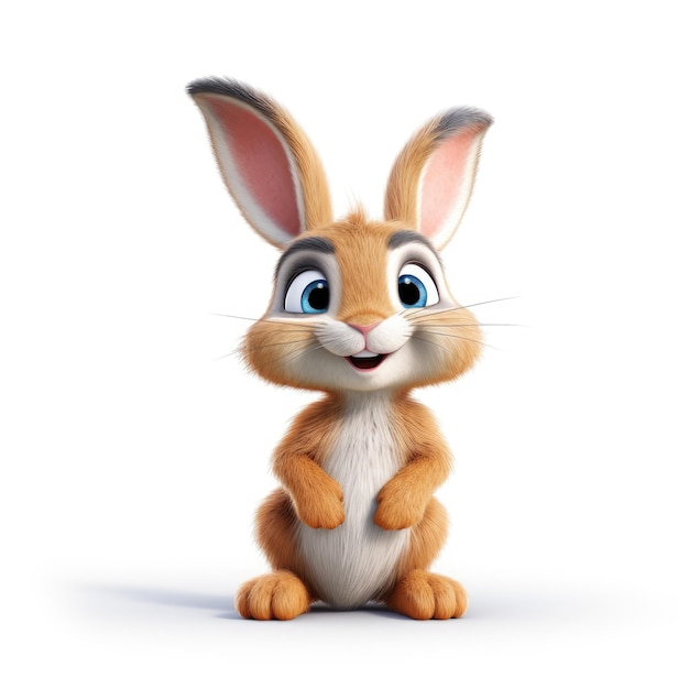 Cute 3D Hare Character