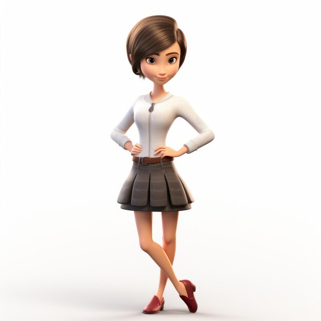 Photo cute 3d jennifer figurine in youthful protagonist style