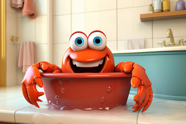 Cute 3D Lobster in the Tub