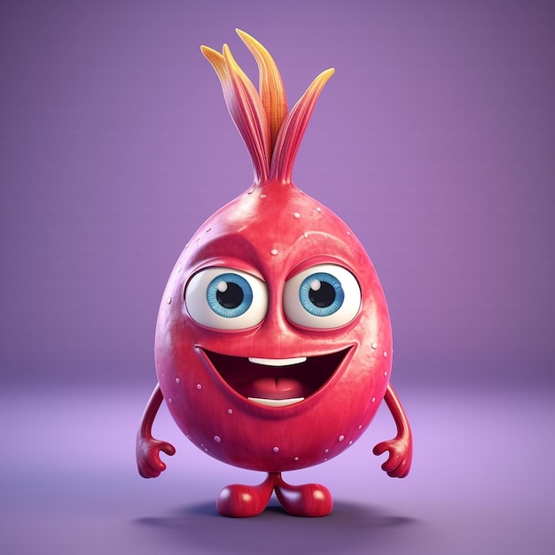 cute 3d onion Character