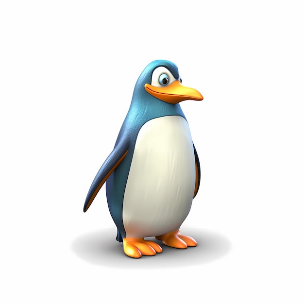 Photo cute 3d penguin funny cartoon character with cute eyes