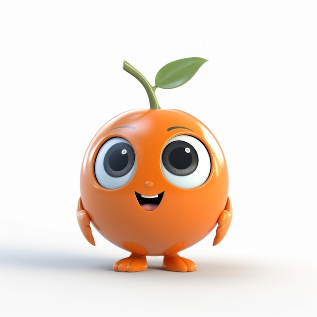 Cute 3D Persimmon Character