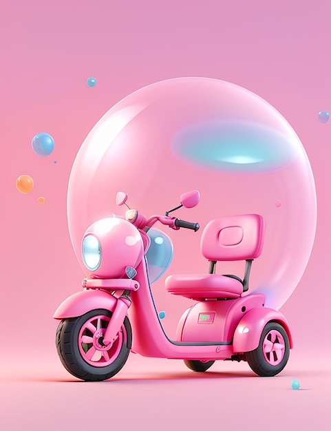 cute 3d pink kids trikes 02