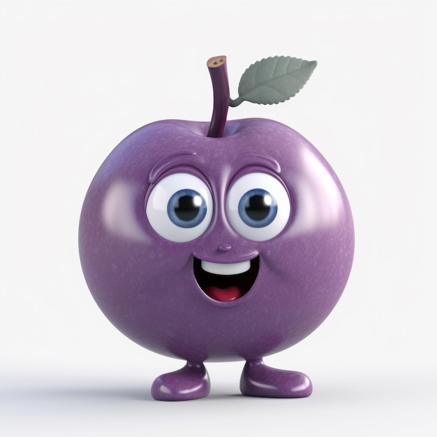 Cute 3D Plum Character