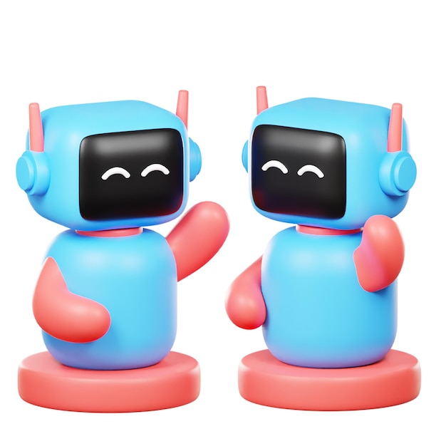 cute 3d robot friends for kids
