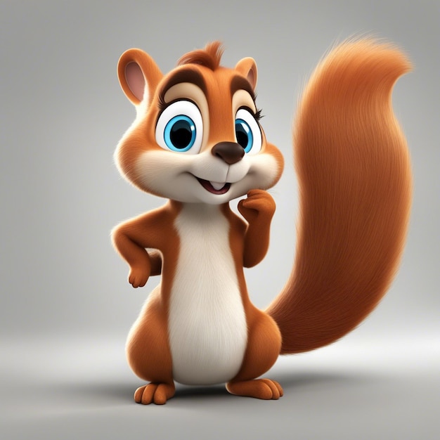 Photo cute 3d squirrel cartoon