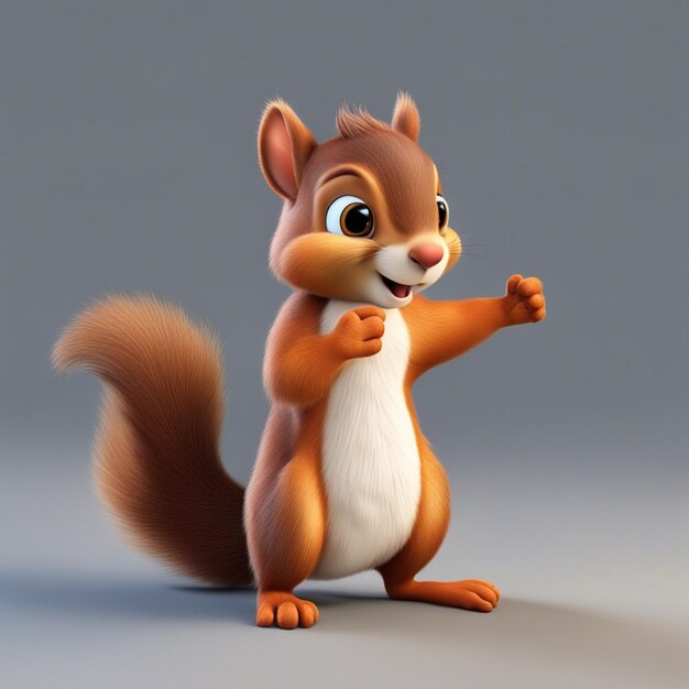 Cute 3d squirrel cartoon