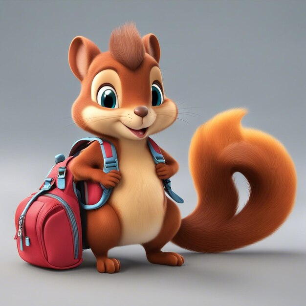 Cute 3d squirrel cartoon