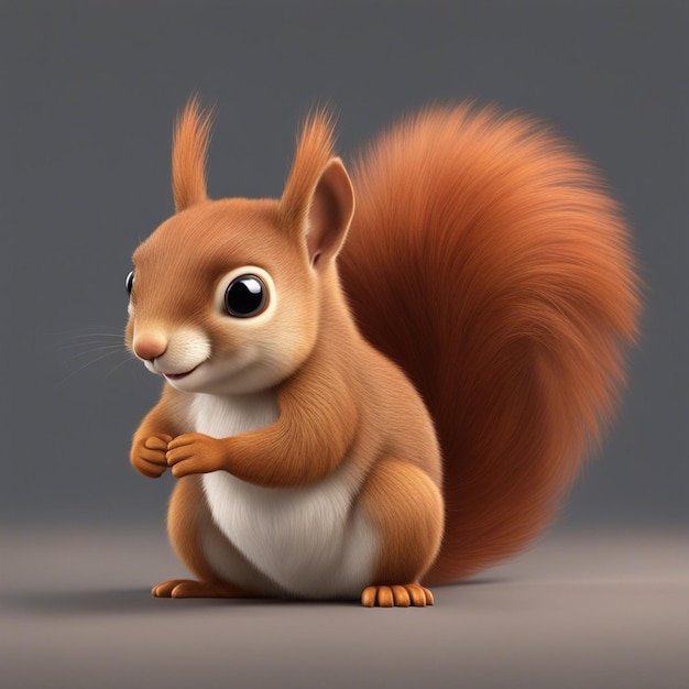 Cute 3d squirrel cartoon