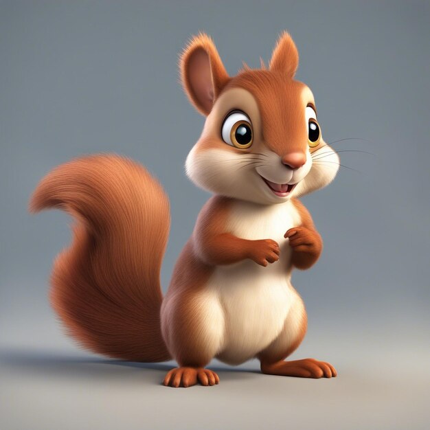 Cute 3d squirrel cartoon