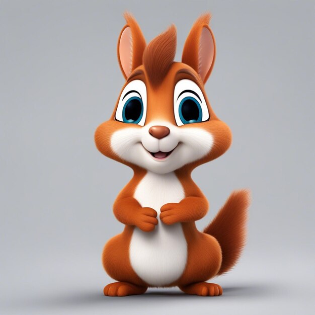 Cute 3d squirrel cartoon