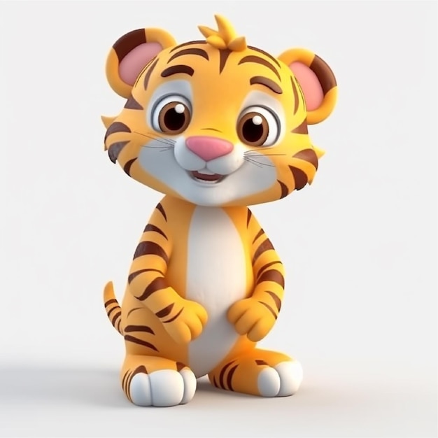 3d Rendered Illustration Of Sitting Tiger Cartoon Character Stock Photo,  Picture and Royalty Free Image. Image 53977474.