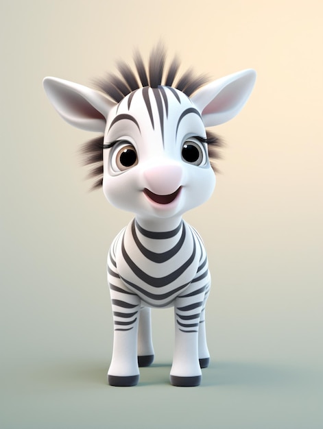 Photo cute 3d zebra