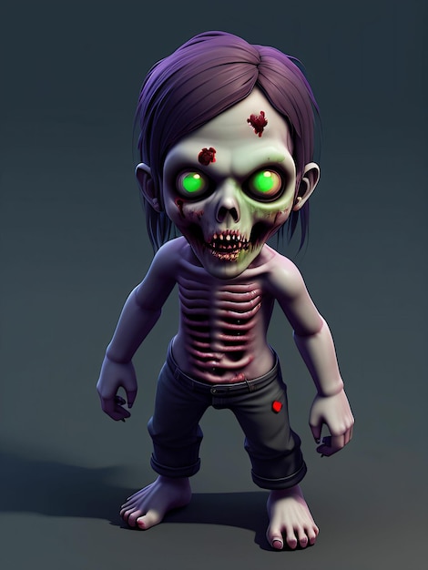 Foto zombie carino in 3d