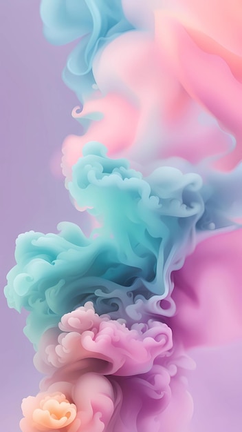 Симпатичный абстрактный дизайн фона с красочными дымами и облаками