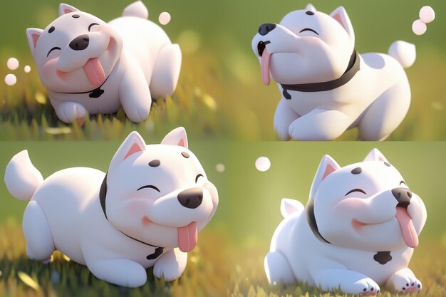 a cute adorable baby puppy rendered in the style of a childrenfriendly cartoon