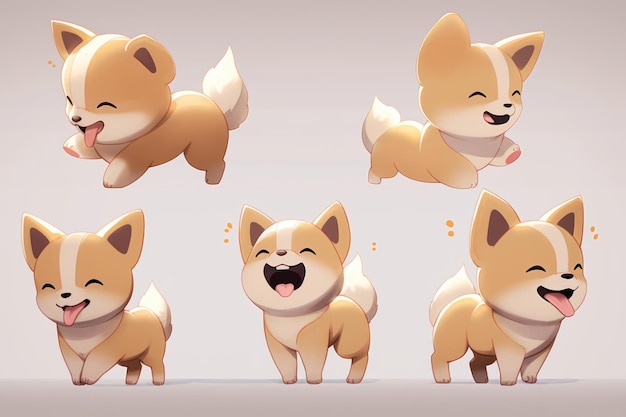 a cute adorable baby puppy rendered in the style of a childrenfriendly cartoon