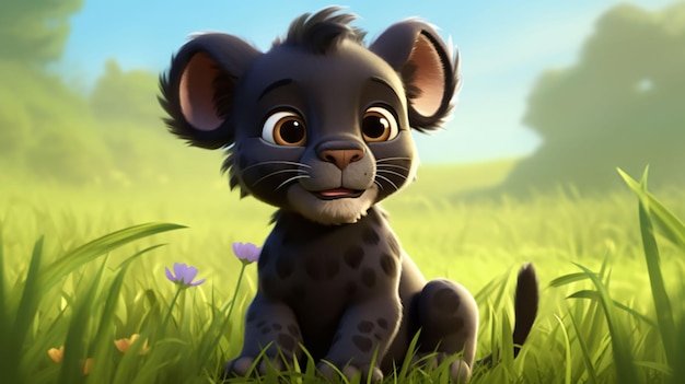 A Cute and Adorable Black Baby Lion