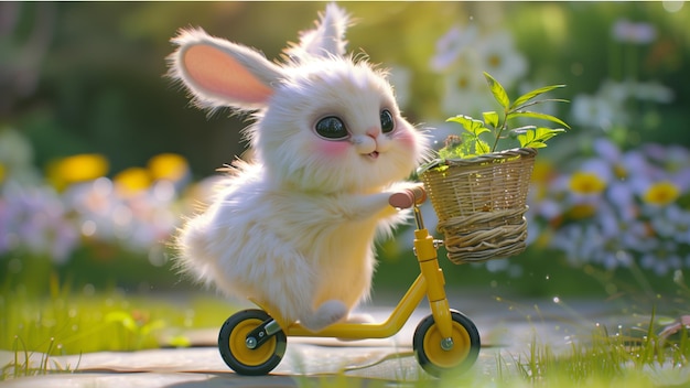 Photo cute and adorable bunnies