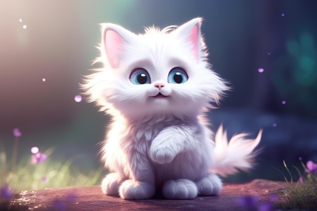 Photo cute adorable cartoon cat