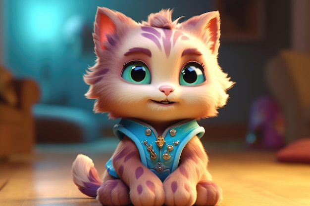 Cute Adorable Cartoon Cat