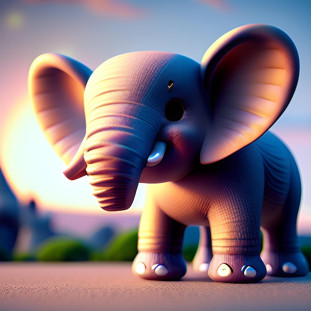 Cute and adorable cartoon elephant baby