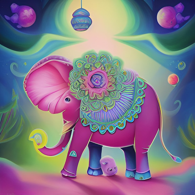 Cute and adorable cartoon elephant baby