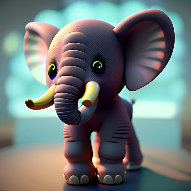 Cute and adorable cartoon elephant baby