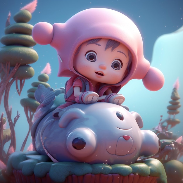 cute and adorable cartoon it baby fantasy dreamlike surreal