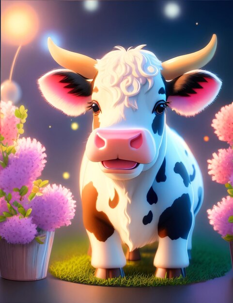 Cute Adorable Cow Illustration