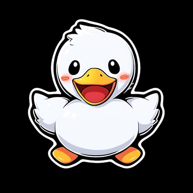 cute and adorable duck stickers illustration