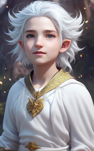 Cute and adorable elvish Mage Boy