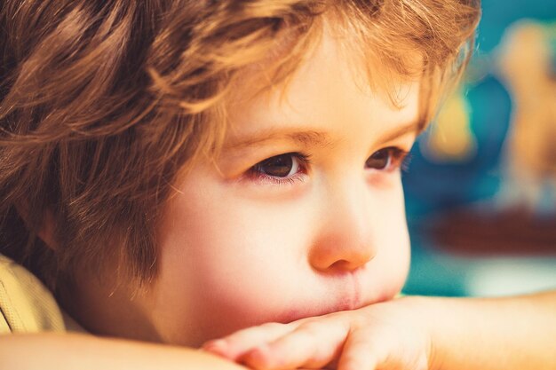 Cute adorable happy little boy having fun child portrait