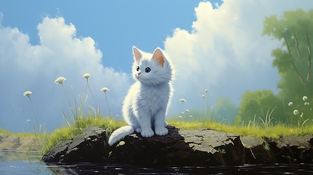 cute adorable kitten in a portrait