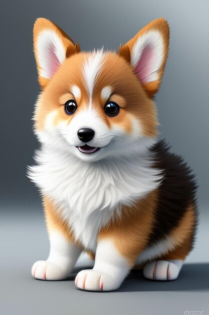 Cute adorable little corgi cub Generative AI