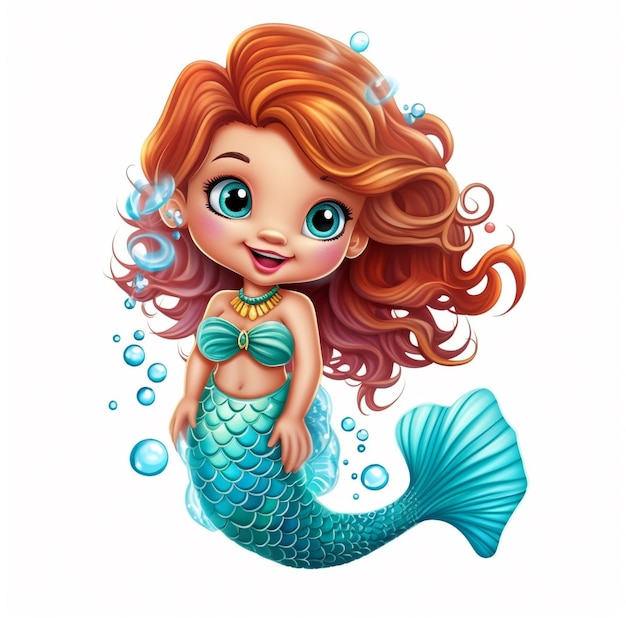 Photo cute and adorable mermaid