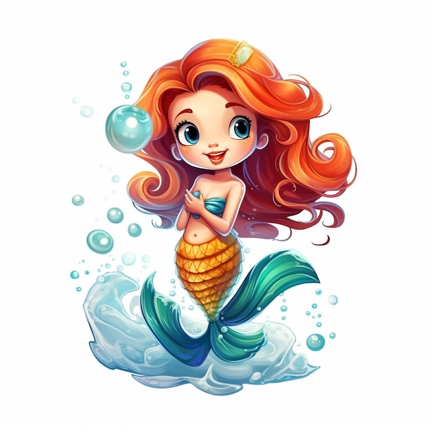 Photo cute and adorable mermaid