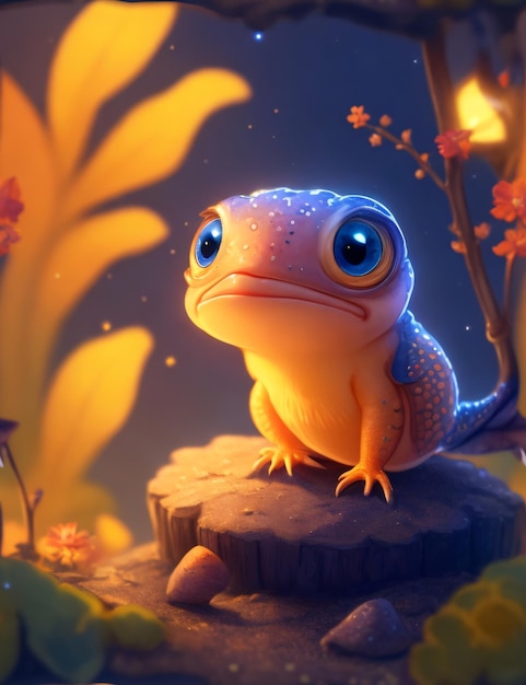 Cute Adorable Newt Illustration