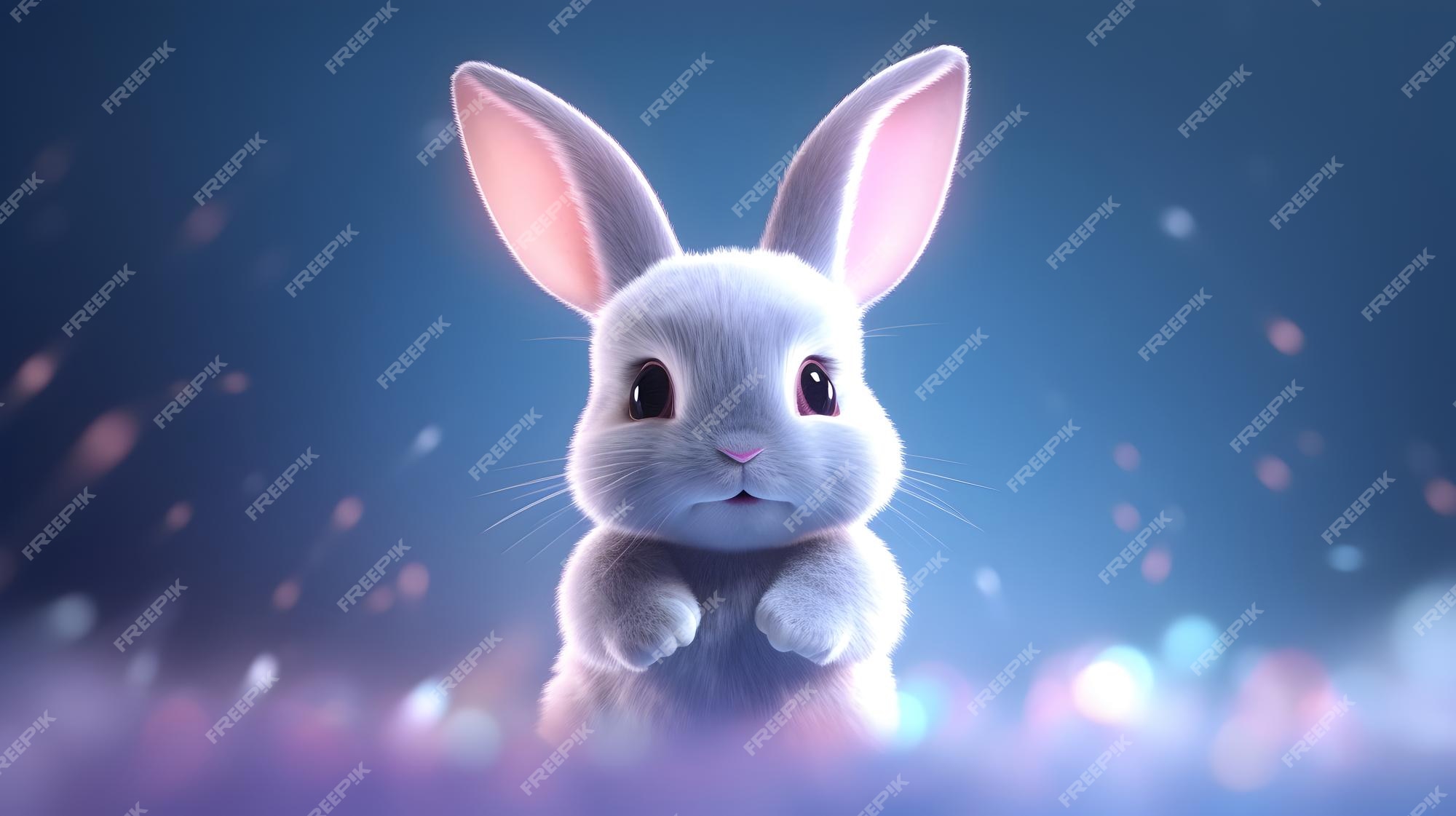 Premium AI Image | A cute adorable Old Rabbit rendered in the style of