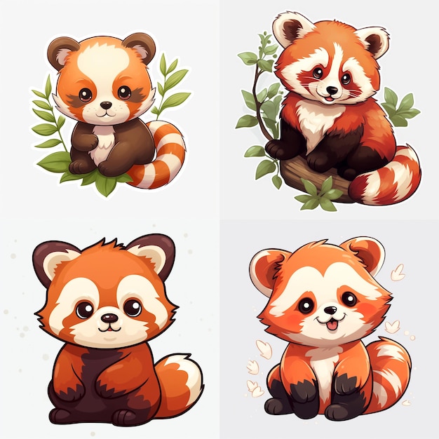 Photo cute and adorable of red pandas