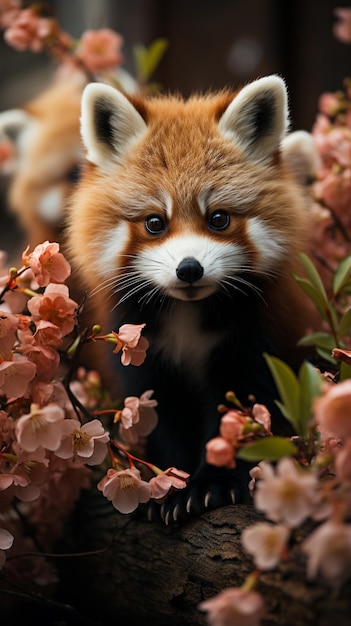 Cute and adorable of red pandas