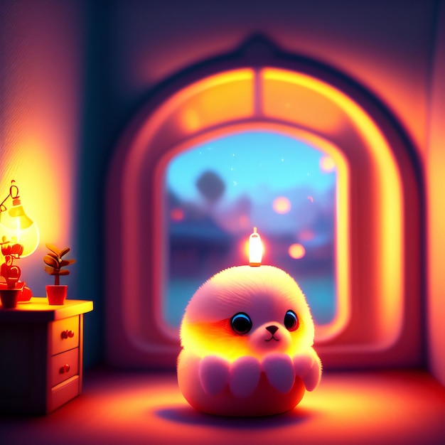 Cute and adorable toy in cozy interior