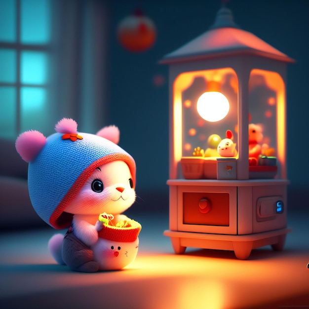 Cute and adorable toy in cozy interior