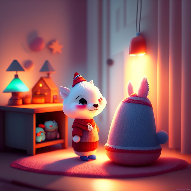 Cute and adorable toy in cozy interior